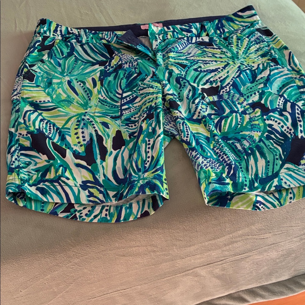 Lilly Pulitzer Tropical Print Shorts - Blue and Green